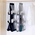 thumbnail image 6 of Senya Hanging Closet Organizer, 2 Pcs 6 Pockets Hanging Handbag Purse Organizer for Family Closet Bedroom, Foldable and Universal (Black&Grey), 6 of 11