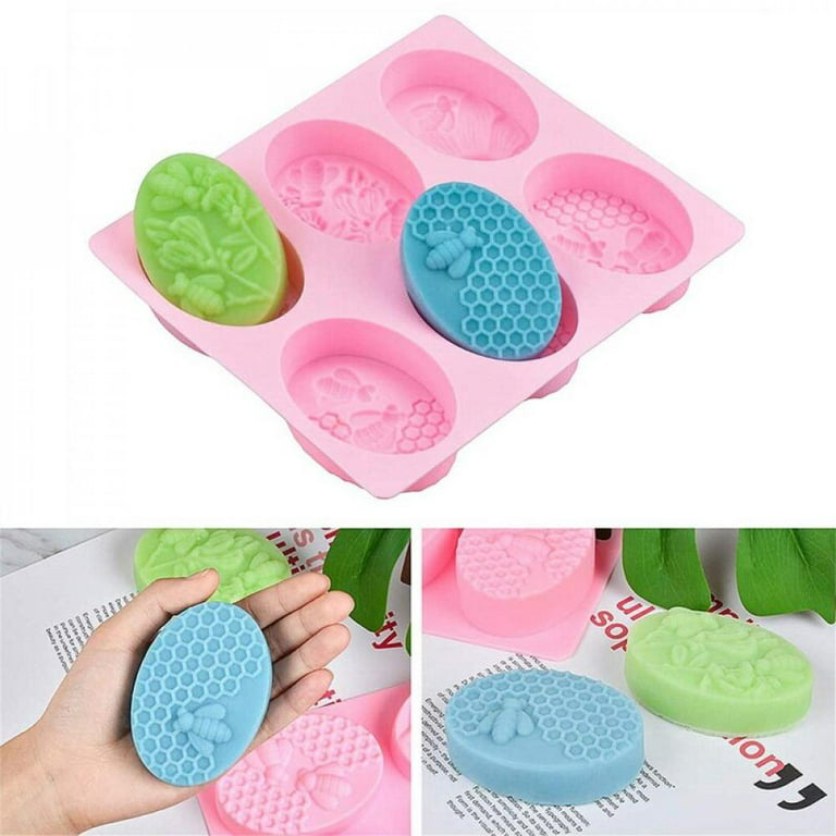 1pc Honey Bee Silicone Soap Mold diy Handmade Craft 3D Soap Mold Silicone  Rectangular 6 Forms