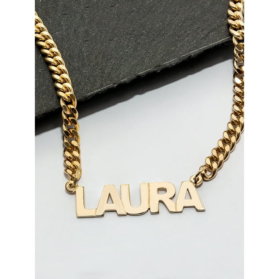 Personalized Block Name Necklace