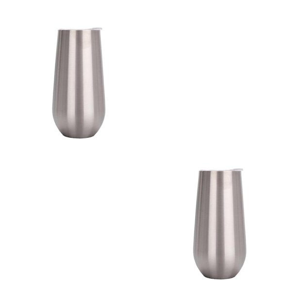 Advancent Copas de cóctel para mantener el calor, flauta de champán sin costuras de varios colores, suministros irrompibles para fiestas, vaso de vino de Color Acero arpox.180ml 2piezas Advancent CBP277432