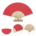thumbnail image 3 of Unique Bargains 1 Pc Portable DIY 7-Inch Blank Folding Fan for Masquerade Bamboom Paper Bright Red, 3 of 5