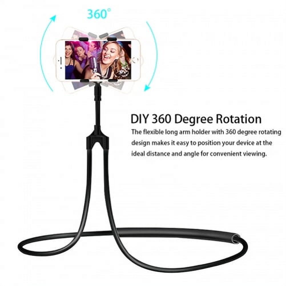 Lazy Neck Phone Holder Stand Desktop Bed Mount Long Flexible Gooseneck X2P for iPhone 11 Pro Max 6 Plus - ASUS Zenfone V Live Max Plus M1, ROG Phone 2, AR 6 5z 5Q 4 Pro - Blackberry Key2 LE