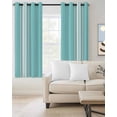 thumbnail image 2 of Aqua Striped Blackout Curtains 63 Inches Long for Bedroom, Luxurious White Stripes Modern Abstract Art Thermal Insulated Room Darkening Black Out Window Curtain Panels Grommet Drapes for Living Room, 2 of 8