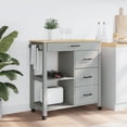 thumbnail image 3 of vidaXL Chariot de Cuisine Roulant sur Roues Salon Bois Massif Pin, 3 of 6
