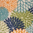 thumbnail image 5 of 9' X 12' Orange Green And Blue Floral Non Skid Indoor Outdoor Area Rug, 5 of 6