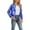 Blue, variant on ESASSALY Womens Shiny Sparkle Sequins Long Sleeve Zip Blazer Party Bomber Jacket