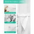 thumbnail image 3 of No Hook Shower Curtain with Snap in Liner, Summer Grey Starfish Jellyfish Seashell Seaweed Hotel Shower Curtains for Bathroom, Washable Shower Curtain Liner Set with Mesh Top Window, 72"x72", 3 of 6