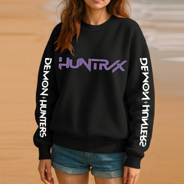 Pop cazadora para niña Demo-n Sweatshirt Hunters,Rumi,Mire Zoeyy Kids Long Sleeve Sweatshirt,HUNTR/X Print,Girls' Fashion Casual Long Sleeve Printed Crew Neck Sweatshirt Top