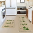 thumbnail image 3 of 1/2/3Pcs Green Leaf Grass Kitchen Rug Set, Soft Flannel Non-Slip Easy Clean Floor Mats, Ideal for Bathroom, Bedroom, Living Room, Porch & Laundry Room Home Decor, 3 of 13