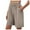 Khaki, variant on Womens Solid Color Shorts Loose Comfy Drawstring Lounge Bermuda Shorts with Pockets (Beige, XL)