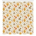 thumbnail image 3 of Ambesonne Cartoon Shower Curtain, Owls Deers Birds, 69"Wx70"L, Marigold Orange Cream, 3 of 3