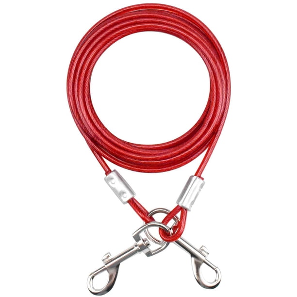 Correa para perros de menos de 80 kg, correa simple o doble con dos extremos, correa para mascotas para perros pequeños, medianos o grandes (Roja, 10M)