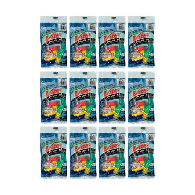 Guante de látex doble capa VITEX Plus Satinado Talla 9 Docepack
