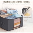thumbnail image 3 of 3 Pack 60L Clothes Storage Bins with Lids, Foldable Blanket Storage Bags with Zippers, Clear Window and Reinforced Handles, Closet and Organization for Clothing, Sweater, Comforter, Bedding, 3 of 5