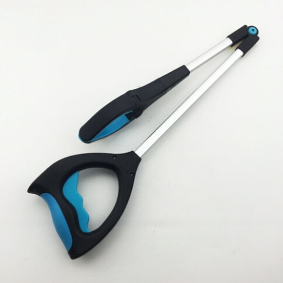 84 cm Grab Tool Disabled Pick up Helping Hand Grabber Long Reach Arm Extension Tool Aluminum Rubber Arm Extension Trash Clip (black)