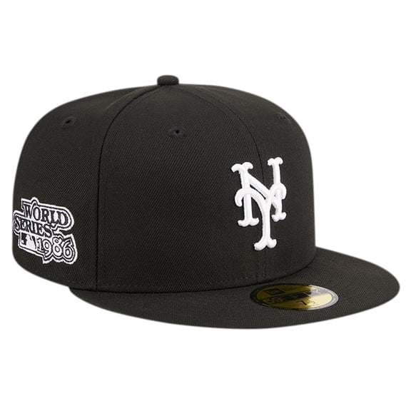 Men's New Era Black New York Mets Logo 59FIFTY Fitted Hat