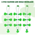 thumbnail image 3 of Joyfy 3 Pcs St. Patrick's Day Light Up Necklaces,Green Shamrock Bulb Necklace for Saint Patrick's Day Decorations Party Favor Supplies, 3 of 8