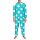 thumbnail image 3 of Balery Aqua And White Polka Dot Pijama para Hombre de Dos Piezas con Manga Larga, Conjunto de Dormir y Descanso Suave con Bolsillos-X-Large, 3 of 7