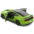 thumbnail image 5 of 2020 Ford Mustang Shelby GT500 Grabber Lime Green Metallic with Black Top and Stripes 1/18 Diecast Model Car by Solido, 5 of 6