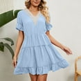 thumbnail image 2 of IROINNID Summer Dresses for Women 2024, Women Outfits Dresses with V-Neck and Short Sleeve Summer Ruffled Sun dresses, 2 of 8