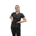 thumbnail image 2 of Fubu Women's V-Neck Print Scrub Top Medical Nursing Uniform, 2 of 3