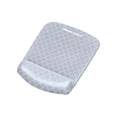 UPC: 0043859716258 | Fellowes 9549701 PlushTouch Mouse Pad Wrist Rest with Microban – Gray Lattice