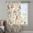 thumbnail image 4 of Botanical Flowers Sheer Curtains 108" Extra Long, Vintage Country Pastoral Floral Vines Light Filering Curtains, Privacy Drapes Simi Floor to Veiling Curtain for Living Room Bedroom Window Treatment, 4 of 9
