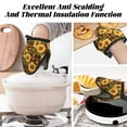 thumbnail image 3 of Yellow Black Plaid Sunflower Oven Mitts Heat Resistant, Soft Lining Silicone Mini Oven Mitts with HangingLoop, Kitchen Oven Gloves Heat Resistant 500℉ for Cooking Baking Microwave, 3 of 7