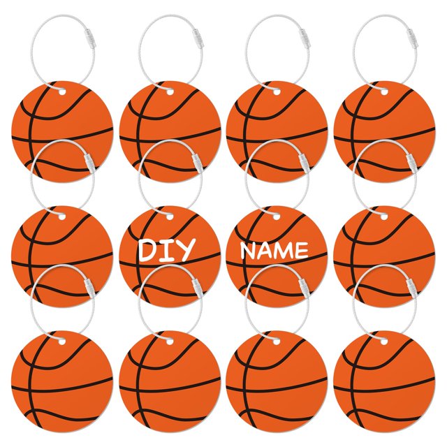 Etiquetas de equipaje Eyourlife Baloncesto PVC para maletas, 12 unidades