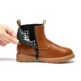 thumbnail image 4 of kkdom Boys Girls Chelsea Boots Ankle Boots Zipper Booties Unisex Brown 2.5 Little Kid, 4 of 6