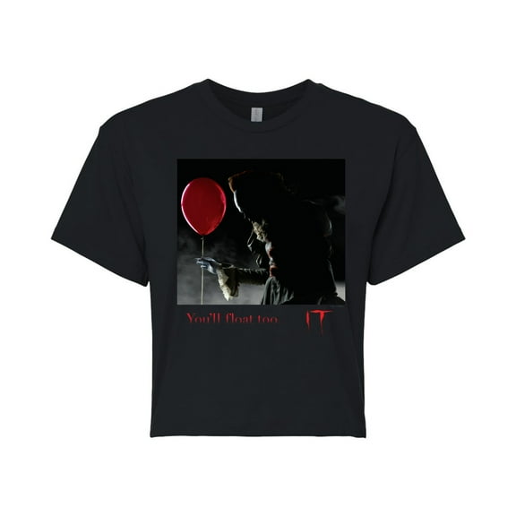 IT Movie - You'll Float Too - Junior's Cropped T-shirt