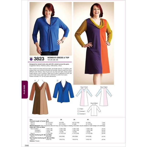 Kwik Sew Pattern Dress and Top, (1X, 2X, 3X, 4X)