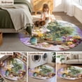 thumbnail image 5 of Large Round Rug 8Ft Washable Non-Slip, Spring Flowers Circle Area Rugs for Living Room Bedroom, Vintage Middle Century Abstract Oil Painting Indoor Floor Mats Carpet Runner for Home Decor, 5 of 8