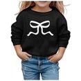 thumbnail image 4 of FAOWME Sweat à Capuche à Manches Longues pour Filles avec Nœud Col Rond Noir 7-8 Ans, 4 of 4