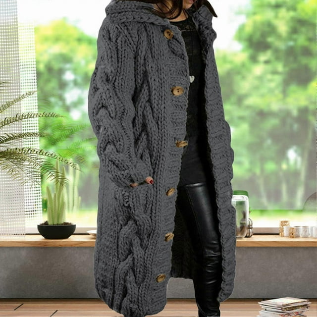 Women's Winter Fashion Sweater Cardigan Simple Sweater Coat Knitted Jumper Outwear Exquisite Gift for Ladies Birthday