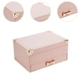 thumbnail image 6 of Milageto Jewelry Box 2 Tier Women Jewelry Organizer Display for Earrings Pendant Pink, 6 of 8