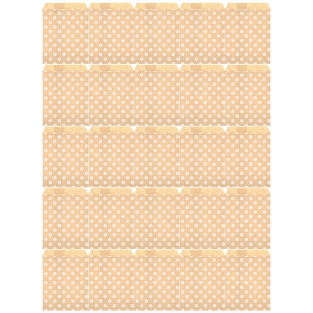 25 Pcs Sac Alimentaire Pliable Sac en Papier Kraft Pochette Emballage pour Bonbons Noix Biscuits Collations Point Rond