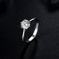 thumbnail image 2 of Kalapi Jewel 14K White Gold Plated Round Cut 1.4 Ct Moissanite Engagement Ring for Women – Elegant Solitaire Three Stone Prong Setting Wedding Band Ideal for Gifting, 2 of 4
