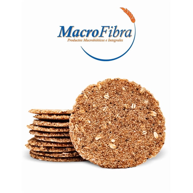 Galleta Oblea Avena Amaranto Almendra Macrofibra Integral sin Azucar Vegano sin Gluten sin Lactosa Macrobiotico E Integral 3 Botes c/12 Pzas
