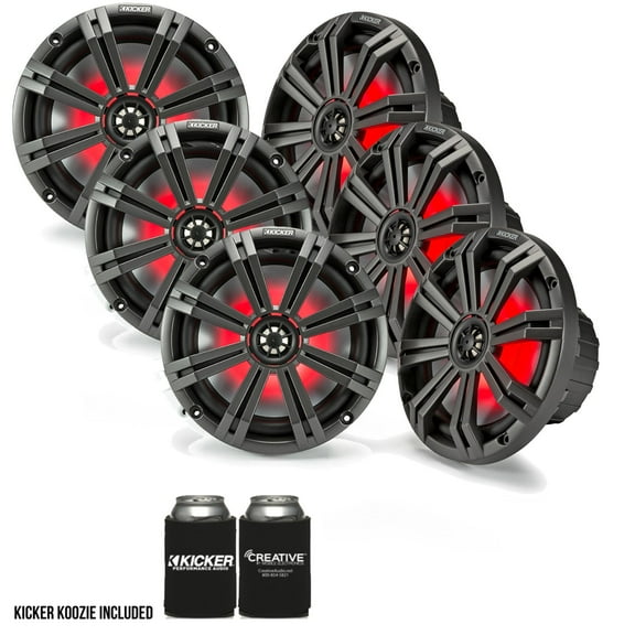 Kicker 8" Charcoal Marine LED Speakers - 3-Pairs of OEM replacement speakers