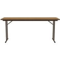 thumbnail image 2 of Pemberly Row 3/4" Contemporary Metal & Wood Folding Seminar Table in Medium Oak, 2 of 6