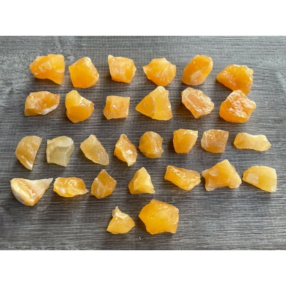 Small Orange Calcite Rough Stones, 0.75"-1.5" Raw Calcite Orange Chips