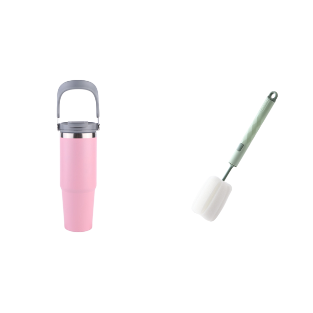 Aislada Al 30 Oz Con Asa Acero Inoxidable para Mujeres Y Hombres () Rosa