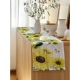 thumbnail image 5 of Table Runner 72 Inches Long for Kitchen Dining, Sunflowers Dresser Scarf Farmhouse, Dining Table Decorations for Wedding/Parties, Country Spring Botanical Flowers Bee Wooden 18 x 72 In, 5 of 8