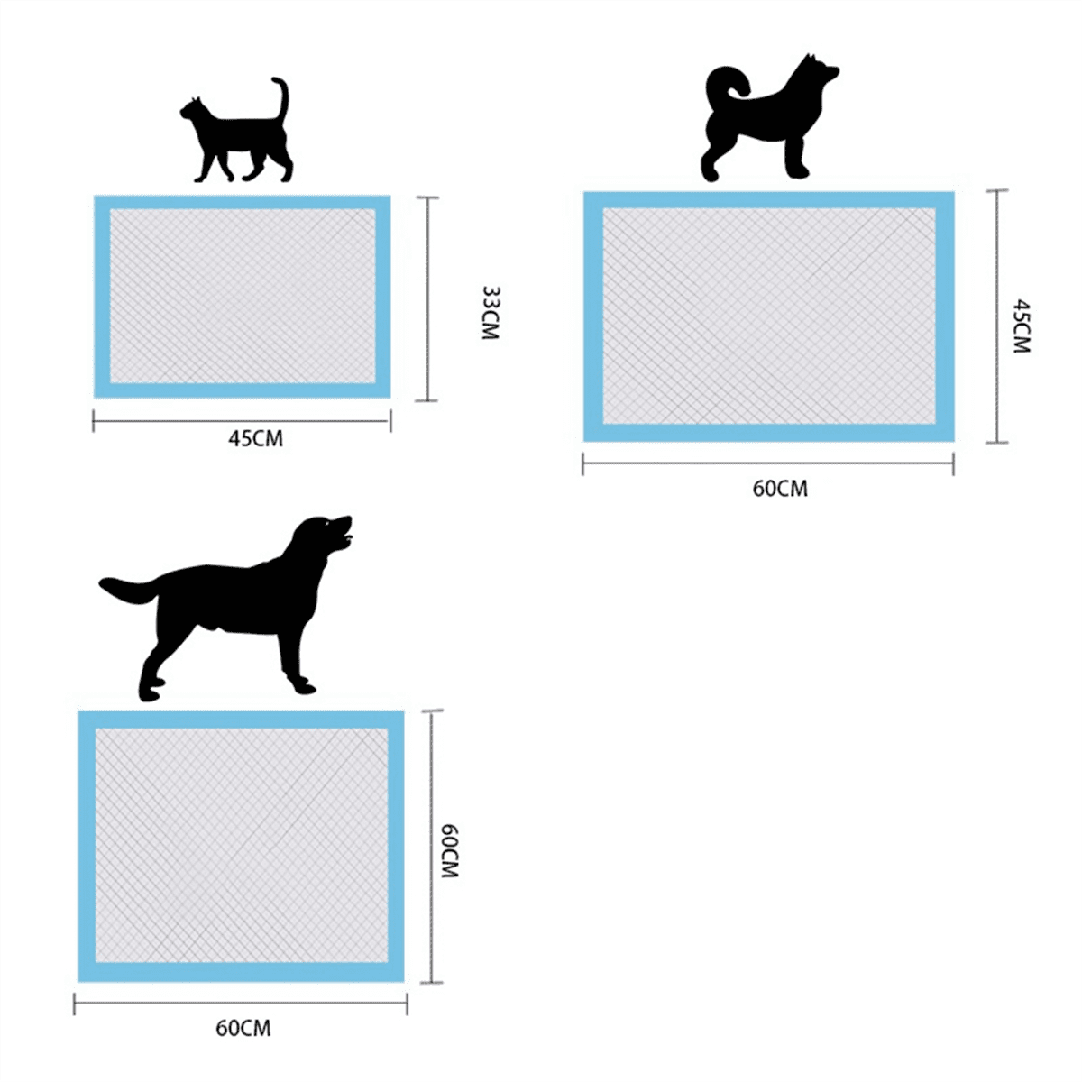 100PCS Super Absorbent Pet Diaper Dog Training Pee Pad Disposable Healthy Nappy Mat for Cats Dog Diapers Quick-Dry Mat,S