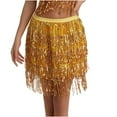 thumbnail image 2 of Besolor Jupe à Franges à Sequins pour Femmes Taille Élastique Mini Jupe à Pompons Soirée Danse, 2 of 4