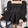 thumbnail image 4 of Women Gothic Punk Vintage Puff Sleeve Lace Mini A Line Lolita Dress, 4 of 6