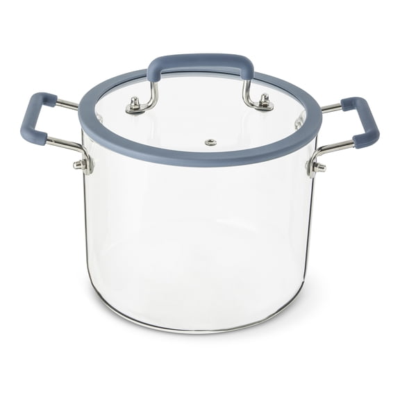 Elements by Thyme & Table 4.5 QT Borosilicate Glass Pot - Blue