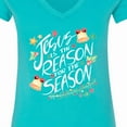 thumbnail image 4 of Inktastic Jesus is the Reason for the Season Christmas Bells and Stars Women's V-Neck T-Shirt, 4 of 5
