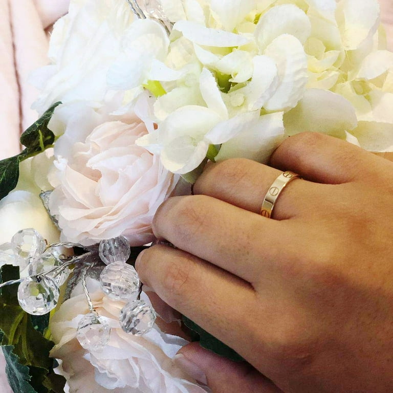 Love Rings with Screw Design for Women Band Promise Rings 18k Titanium Steel Jewelry Birthday Gifts for Womens Mens Valentines Day